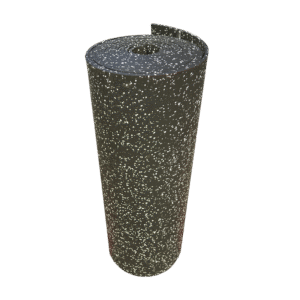 PISO DE CAUCHO EN ROLLO NEGRO CON CHISPAS BLANCAS (10 m. * 1 m. Y 6 mm. De espesor)